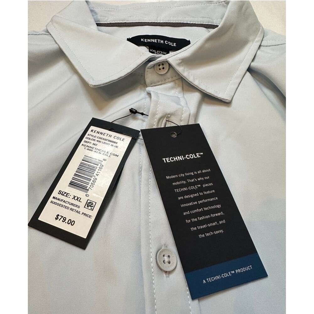 Kenneth Cole Men's Light‎ Blue Button-Down NWT Size XXL